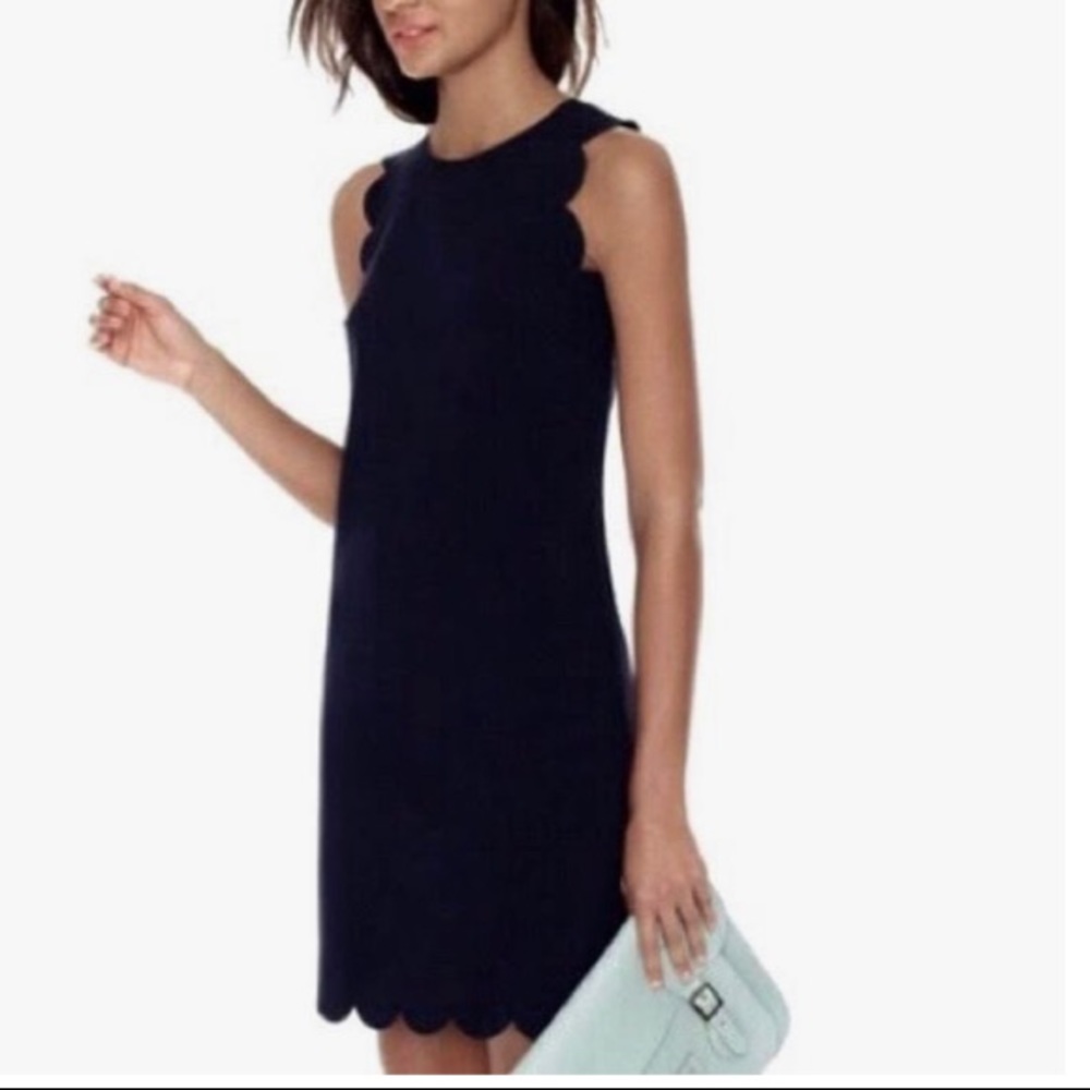 J. Crew black dress with scallop detail